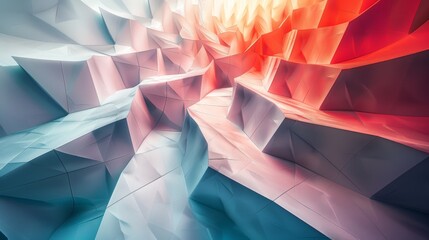 Wall Mural - Abstract 3D Geometric Formations with Soft Shadows - Create a background featuring abstract 3D geometric formations with soft shadows