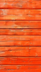 Wall Mural - orange wooden background  with horizontal lines of wood planks