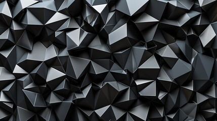 Wall Mural - abstract 3d geometric background with dark gray triangles.