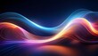 © Анна Мальшакова - Vibrant abstract wave design with fluid lines on a dark backdrop