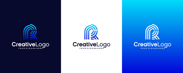 Poster - Letter R logo design template for business technology