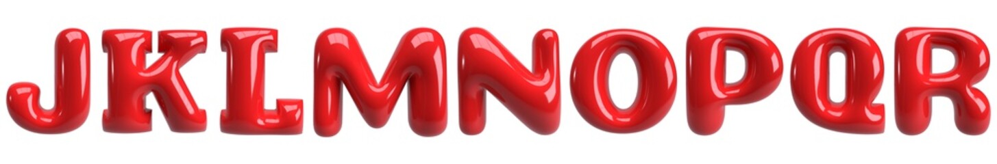 set of 3d rendering red letter