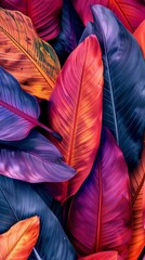 Sticker - Colorful tropical leaves create a stunning burst of hues for creative backgrounds