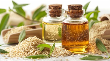 sesame oil and plant, natural skin care ingridients