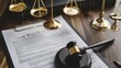 © Plaifah - A close-up of a legal document with a gavel and scales of justice, highlighting the symbols of the legal system.