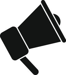 Sticker - Black megaphone icon representing communication and announcement