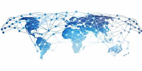 Fototapete - A WAN symbol bridging continents, highlighting the global reach of wide area networks