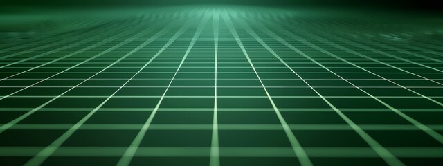 Wall Mural - Grid thin white lines with a dark green background.