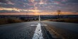 © blinkstud.io - A straight road with an cross painted on it leading to the distant horizon, symbolizing faith in Christian values, Christianity
