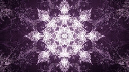 A minimalist background with a white fractal design on a dark purple canvas