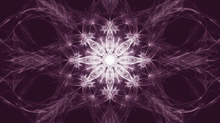 A minimalist background with a white fractal design on a dark purple canvas