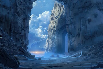 Wall Mural - Ancient stone ruins of a forgotten civilization in a remote mountain valley