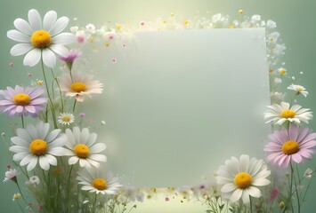 Sticker - beautiful bright flowers with empty clean space for text