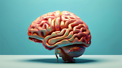 Wall Mural - A colourful brain 3d