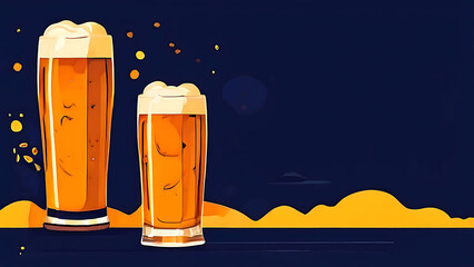 Wall Mural - Flat background for international beer day celebration