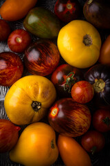 Wall Mural - Assortment of different color tomatoes