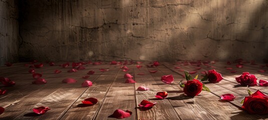 Wall Mural - photo studio background with a wooden floor and a plain wall as a background. with natural lighting