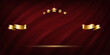 © backup16 - Award curtain background. Winner nomination prize banner with golden stars and ribbons vector illustration. Luxury ceremony poster template.