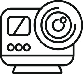 Poster - Line icon of an action camera, perfect for websites and apps related to video recording and photography