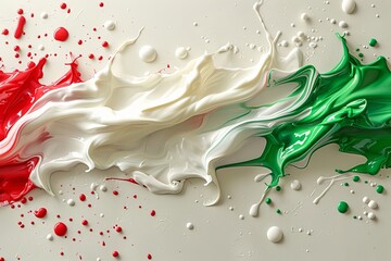 Wall Mural - Italy flag illustration with paint splashes.