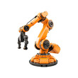 © Creative Haven - Orange robotic arm. Isolated on transparent background.