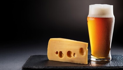 Wall Mural - cheese and beer, AI generated