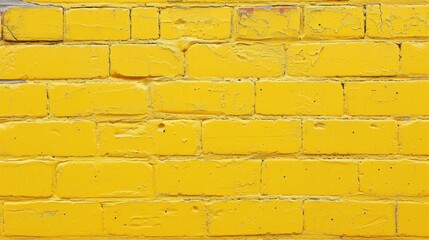 A vibrant yellow painted brick wall