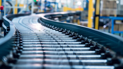 Wall Mural - conveyor belts in an automated production line