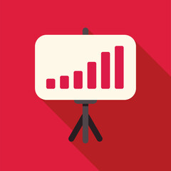 Wall Mural - Whiteboard is showing a growing bar chart representing increasing profits for a business presentation