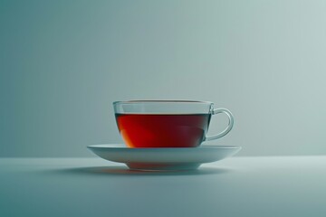 Poster - Serene Morning Tea with Sunlight Streaming Through Window and Soft Focus Background