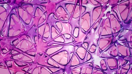 Abstract organic net animation. 3d render, realistic design, looped background. Biology, science, chemistry concept. Organic structure, cells or tissue, microscope. Seamless wallpaper