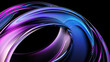 ©  Mohammad Xte - 3D render of abstract curved glass shapes with a purple and blue gradient isolated on a black background digital art illustration fluid and elegant design vibrant gradient colors sophisticated