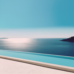 Wall Mural - there is a large pool with a view of the ocean