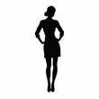 © Mahmuda - a beautiful woman standing with stylish pose vector silhouette, shoes, isolated white background (17)