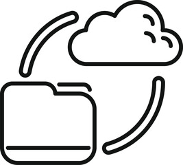 Wall Mural - minimalist icon of data being synchronised from a cloud storage to a local folder