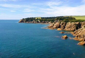 Poster - A view of the French Coastline in Brittany