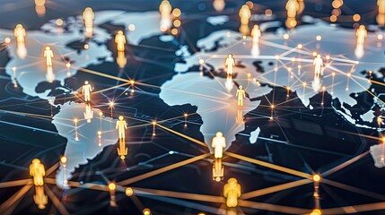 Global business structure of networking. Analysis and data exchange customer connection