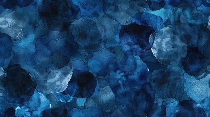 Wall Mural - A LinkedIn background featuring deep navy and cerulean watercolor washes, arranged in a sophisticated pattern to convey professionalism and confidence.