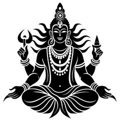 Wall Mural - Hindu god design with Hindu symbol vector silhouette 