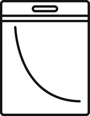 Wall Mural - Line drawing of a blank plastic id card holder with a curved line suggesting where a photo might be placed