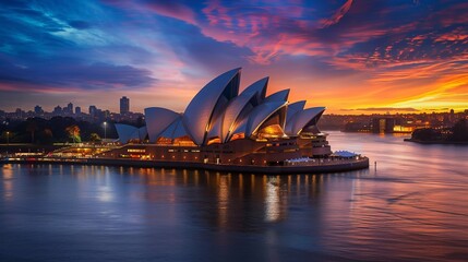 Wall Mural - The Sydney Opera House, located on the waterfront in Sydney, Australia, is an iconic performing arts venue.