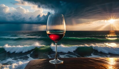 Wall Mural - A glass of red wine