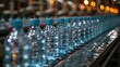 © Serega - close-up of plastic bottles of mineral water on a production line