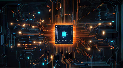 A computer chip, Abstract technology background