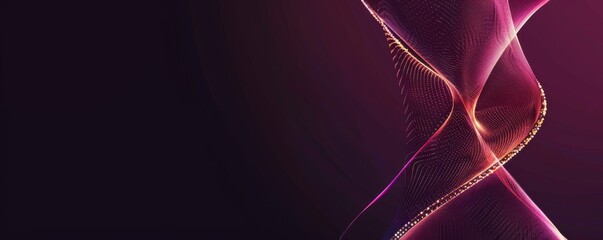 Wall Mural - elegant flowing abstract design on a dark purple background with light effects