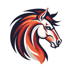 Wall Mural - Horse vector mascot logo design with modern illustration concept style for badge, emblem and tshirt printing. Horse sticker. Horse illustration for sport and esport team logotype