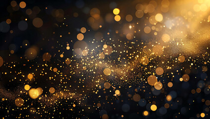 Canvas Print - Golden Sparkles Abstract Background.