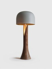 Sticker - a lamp with a wooden base