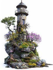 Wall Mural - a tower on a rock