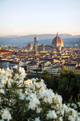 Wall Mural - Panorama of Florence at sunrise from Michelangelo Square. The best view in the world.